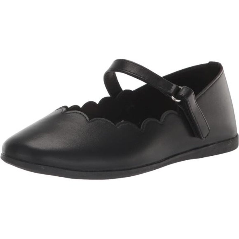 Kids Girls Black Back to School Uniform Closed Toe Maryjane Flats Shoes